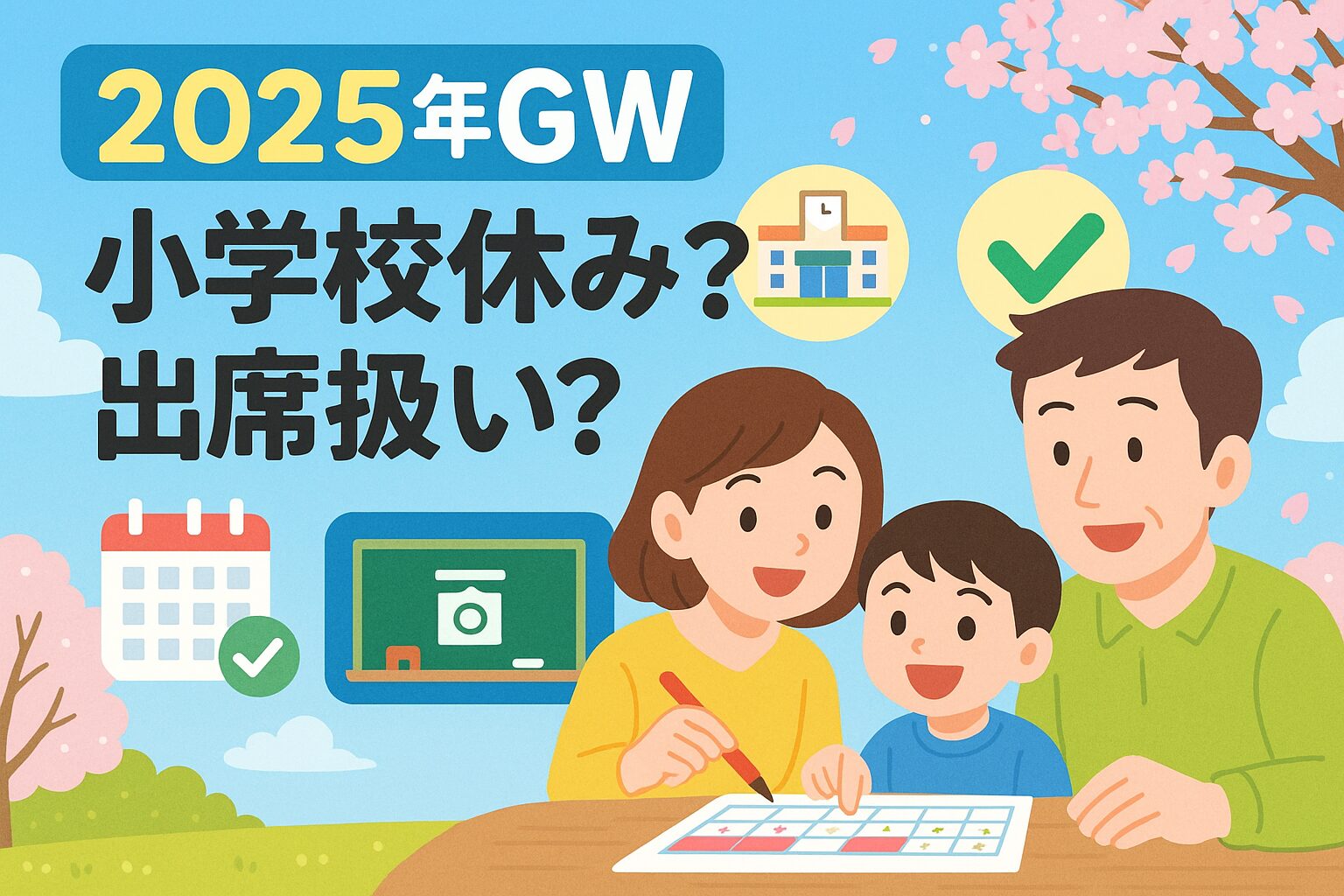 2025年 ゴールデンウィークの小学校カレンダー
