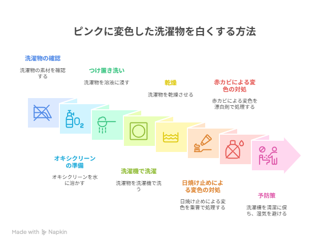 【原因と手順】洗濯物がピンクに変色？オキシクリーンで白さ復活する方法日焼け止め・赤カビ別の直し方と予防策も解説
