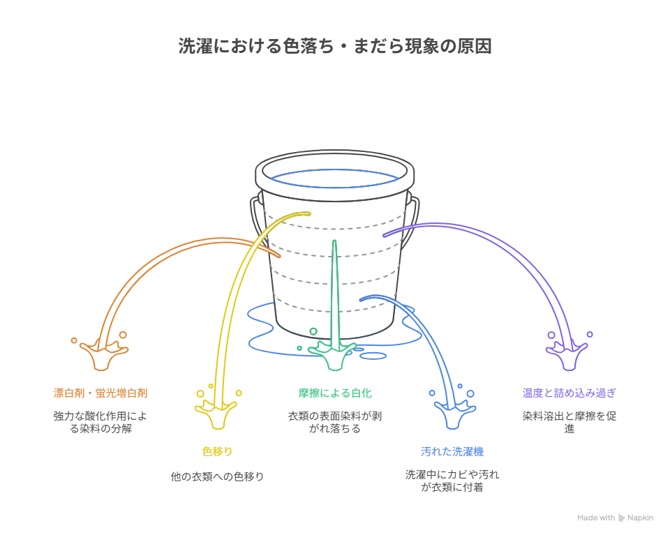色落ち・まだら現象はなぜ起こる? 主な原因とメカニズムを徹底解説