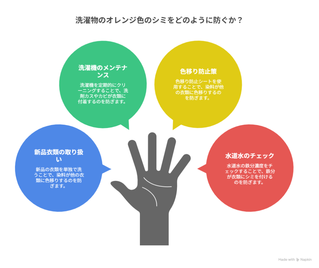 オレンジ色のシミを防ぐための習慣